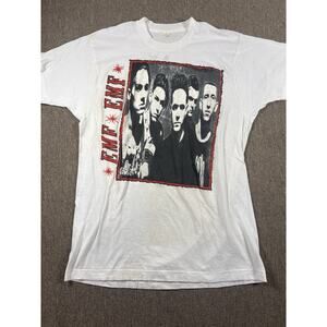 Vintage 90s EMF Band T Shirt XL Double Sided Unbelievable Alt Rock Tour